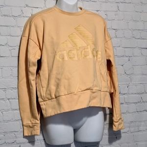 Adidas Peach Pullover Crop Sweatshirt Size Sm